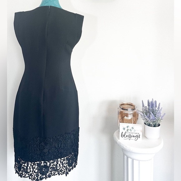 Ann Taylor Black Dress with Lace Hem, Size 6 - Perfect for Any Occasion - Picture 6 of 16